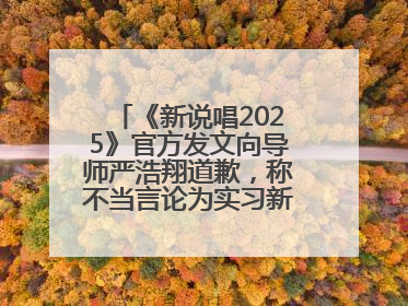 《新说唱2025》官方发文向导师严浩翔道歉，称不当言论为实习新人操作