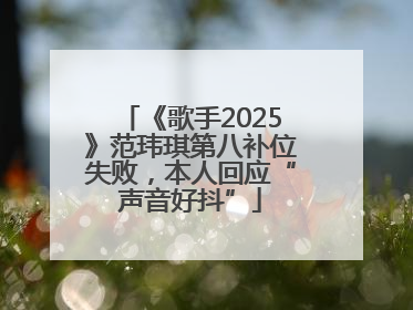 《歌手2025》范玮琪第八补位失败，本人回应“声音好抖”