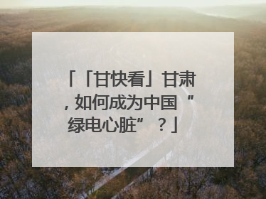 「甘快看」甘肃，如何成为中国“绿电心脏”？