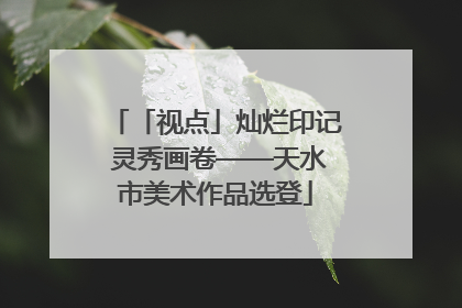 「视点」灿烂印记 灵秀画卷——天水市美术作品选登