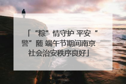 “粽”情守护 平安“警”随 端午节期间南京社会治安秩序良好