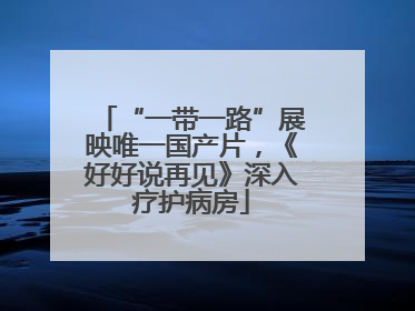 “一带一路”展映唯一国产片，《好好说再见》深入疗护病房