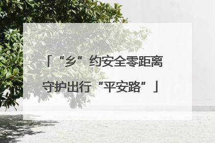 “乡”约安全零距离 守护出行“平安路”