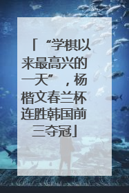“学棋以来最高兴的一天”，杨楷文春兰杯连胜韩国前三夺冠
