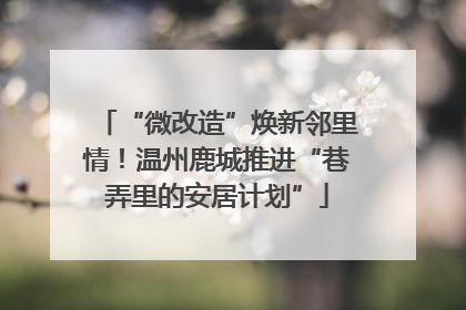 “微改造”焕新邻里情！温州鹿城推进“巷弄里的安居计划”