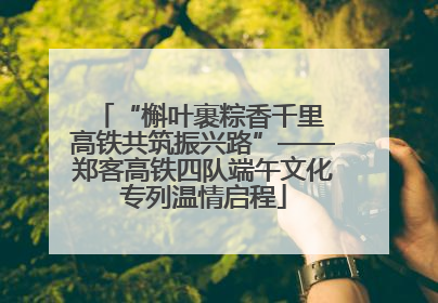 “槲叶裹粽香千里 高铁共筑振兴路”——郑客高铁四队端午文化专列温情启程
