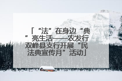 “法”在身边“典”亮生活——农发行双峰县支行开展“民法典宣传月”活动