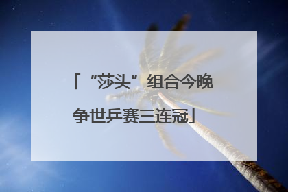 “莎头”组合今晚争世乒赛三连冠