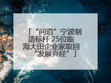 “问道”宁波制造标杆 25位临海大田企业家取回“发展真经”