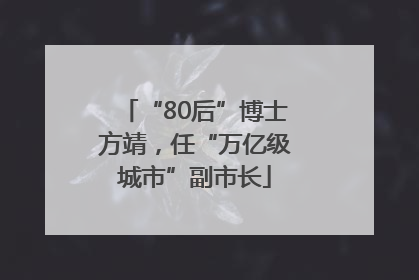 “80后”博士方靖，任“万亿级城市”副市长