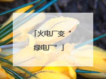 火电厂变“绿电厂”