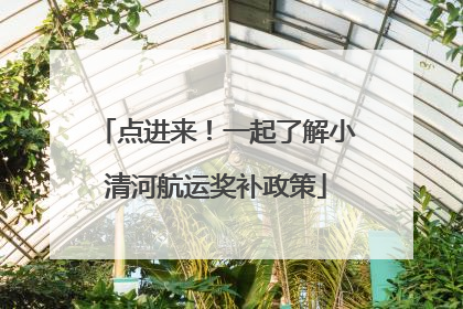 点进来！一起了解小清河航运奖补政策