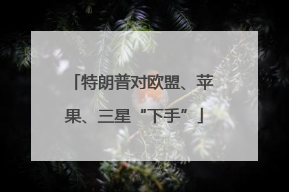 特朗普对欧盟、苹果、三星“下手”