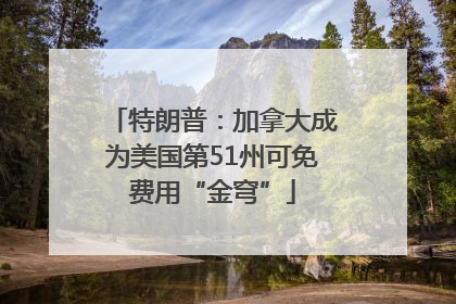 特朗普：加拿大成为美国第51州可免费用“金穹”