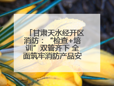 甘肃天水经开区消防：“检查+培训”双管齐下 全面筑牢消防产品安全防线