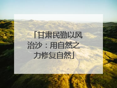 甘肃民勤以风治沙：用自然之力修复自然