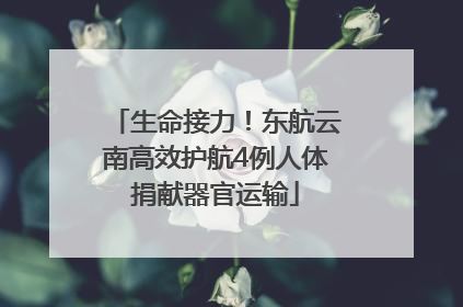 生命接力！东航云南高效护航4例人体捐献器官运输
