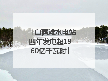 白鹤滩水电站四年发电超1960亿千瓦时