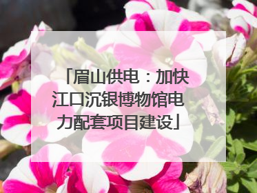 眉山供电：加快江口沉银博物馆电力配套项目建设