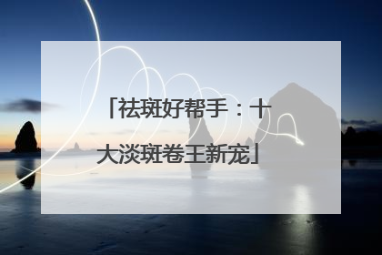 祛斑好帮手：十大淡斑卷王新宠