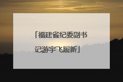 福建省纪委副书记游宇飞履新