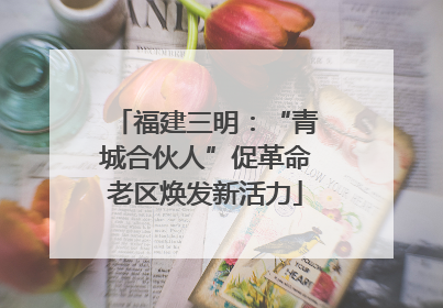 福建三明：“青城合伙人”促革命老区焕发新活力