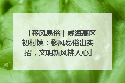 移风易俗｜威海高区初村镇：移风易俗出实招，文明新风拂人心