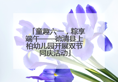 童趣六一，粽享端午——德清县上柏幼儿园开展双节同庆活动