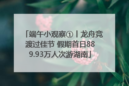 端午小观察①丨龙舟竞渡过佳节 假期首日889.93万人次游湖南