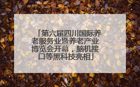 第六届四川国际养老服务业暨养老产业博览会开幕，脑机接口等黑科技亮相