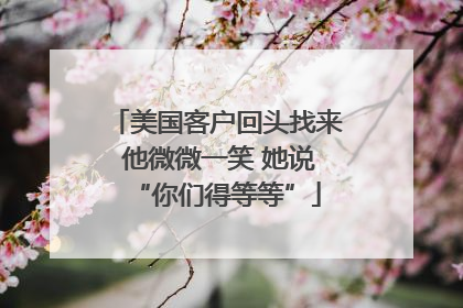 美国客户回头找来 他微微一笑 她说“你们得等等”