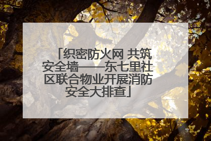 织密防火网 共筑安全墙——东七里社区联合物业开展消防安全大排查