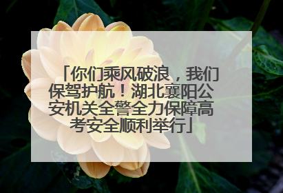 你们乘风破浪，我们保驾护航！湖北襄阳公安机关全警全力保障高考安全顺利举行