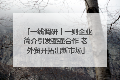 一线调研丨一则企业简介引发强强合作 老外贸开拓出新市场