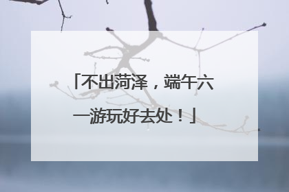不出菏泽，端午六一游玩好去处！
