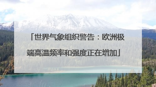 世界气象组织警告：欧洲极端高温频率和强度正在增加