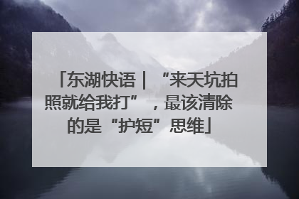 东湖快语｜“来天坑拍照就给我打”，最该清除的是“护短”思维