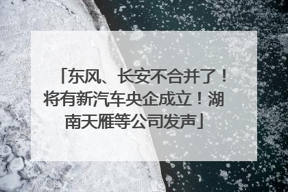 东风、长安不合并了！将有新汽车央企成立！湖南天雁等公司发声