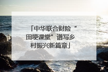中华联合财险“田埂课堂”谱写乡村振兴新篇章