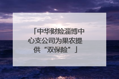 中华财险淄博中心支公司为果农提供“双保险”