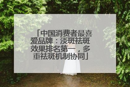中国消费者最喜爱品牌：淡斑祛斑效果排名第一，多重祛斑机制协同