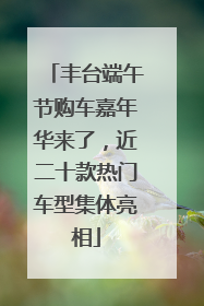 丰台端午节购车嘉年华来了，近二十款热门车型集体亮相