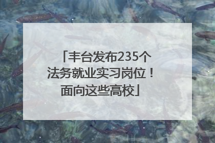 丰台发布235个法务就业实习岗位！面向这些高校