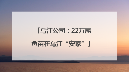 乌江公司：22万尾鱼苗在乌江“安家”
