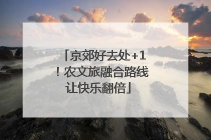 京郊好去处+1！农文旅融合路线让快乐翻倍