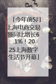 今年前5月上海电商交易额同比增长6.1%！2025上海数字生活节开幕