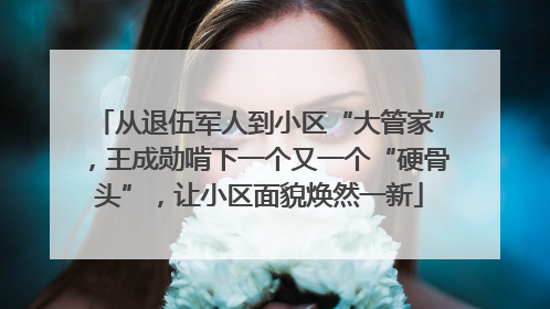 从退伍军人到小区“大管家”，王成勋啃下一个又一个“硬骨头”，让小区面貌焕然一新