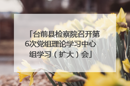 台前县检察院召开第6次党组理论学习中心组学习（扩大）会