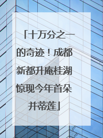 十万分之一的奇迹！成都新都升庵桂湖惊现今年首朵并蒂莲