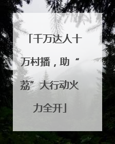 千万达人十万村播，助“荔”大行动火力全开